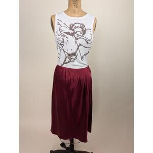 Lafayette148 valentine red silk midi skirt